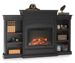 69" Shoreleaf Black Mantel Electric Fireplace -COSCO Store 810465004 5