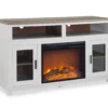 54" Bridgeport White Glass Door Electric Fireplace Console -COSCO Store 810465026 4