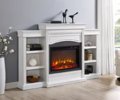 69" Shoreleaf White Mantel Electric Fireplace -COSCO Store 810465035 1