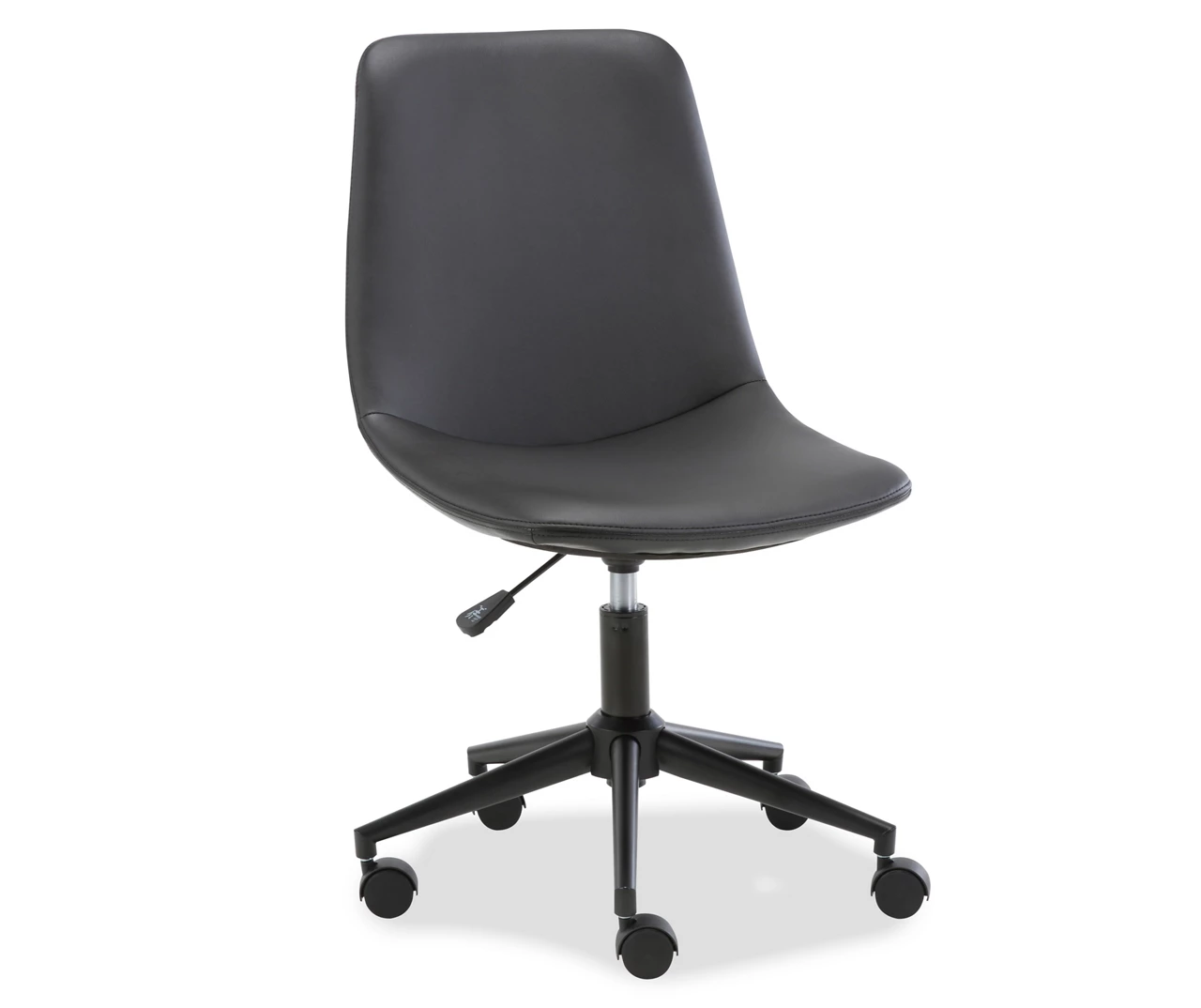 Black Faux Leather Swivel Office Chair 3 Black Faux Leather Swivel Office Chair