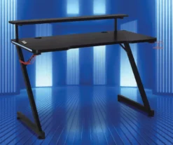 Black LED Gaming Desk With Riser -COSCO Store 810499569 11