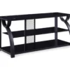 44" Black Glass & Metal TV Stand -COSCO Store 810502584 2