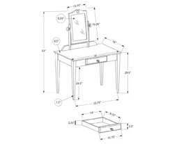 White Wood Vanity With Mirror -COSCO Store 810502793 3