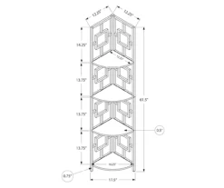 Espresso Square 4-Shelf Corner Bookcase -COSCO Store 810512903 3