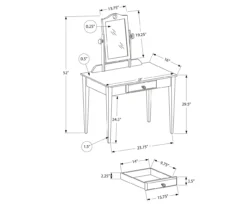 Pink Vanity Table With Mirror -COSCO Store 810512906 3