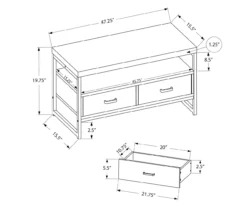48" Dark Taupe 2-Drawer TV Stand 11 48" Dark Taupe 2-Drawer TV Stand -COSCO Store 810512921 3