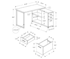 Gray Reversible L-Shaped Corner Desk -COSCO Store 810512938 3