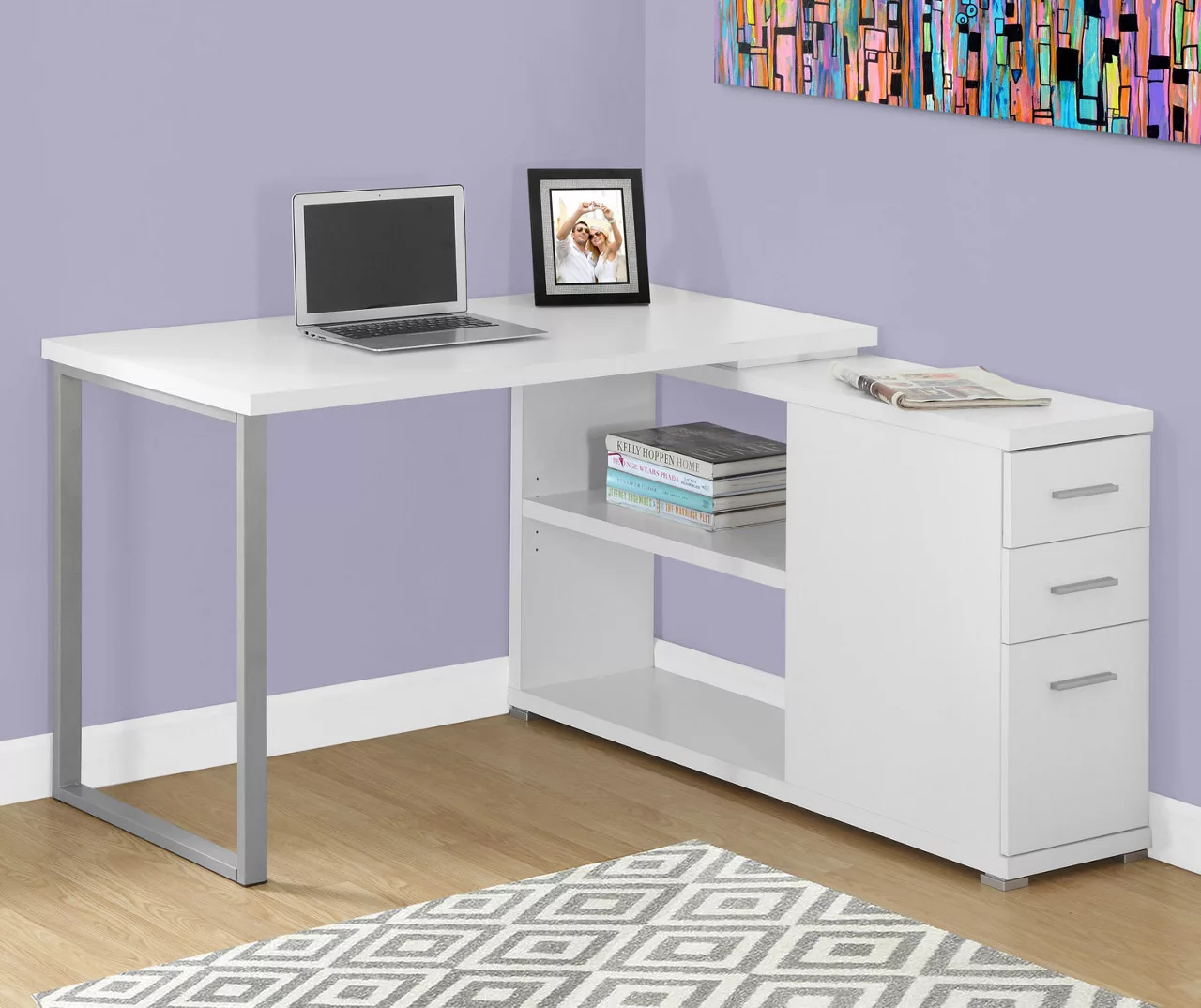 White Reversible L-Shaped Corner Desk 4 White Reversible L-Shaped Corner Desk - Image 2