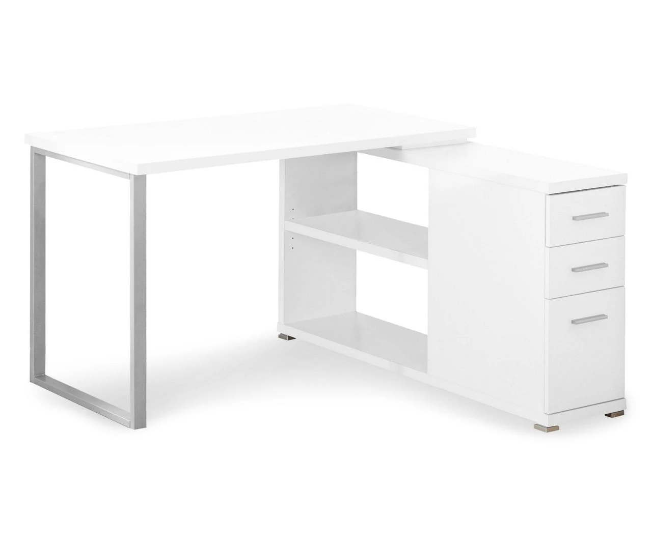 White Reversible L-Shaped Corner Desk 3 White Reversible L-Shaped Corner Desk