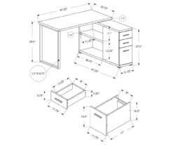 White Reversible L-Shaped Corner Desk 9 White Reversible L-Shaped Corner Desk -COSCO Store 810512940 3