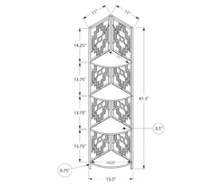 Monarch Geometric 4-Shelf Corner Bookcase -COSCO Store 810512945 3