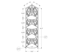 Monarch Geometric 4-Shelf Corner Bookcase -COSCO Store 810512946 3
