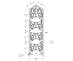 Monarch Geometric 4-Shelf Corner Bookcase -COSCO Store 810512947 3