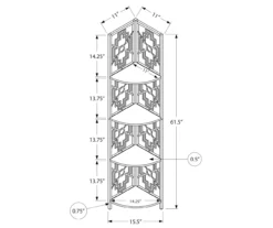 Monarch Geometric 4-Shelf Corner Bookcase -COSCO Store 810512948 3