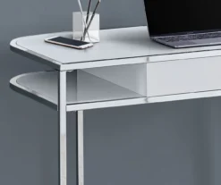 White & Silver Chrome Office Desk -COSCO Store 810512954 4