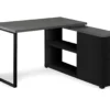 Gray & Black L-Shaped 3-Drawer Computer Desk -COSCO Store 810512962 2