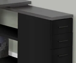 Gray & Black L-Shaped 3-Drawer Computer Desk -COSCO Store 810512962 4