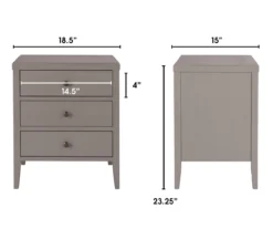 Gray Finley Wood 3-Drawer Nightstand -COSCO Store 810513522 7