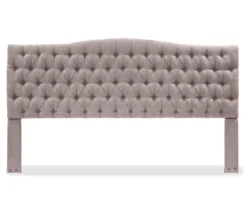 Brown Upholstered Linen King Headboard