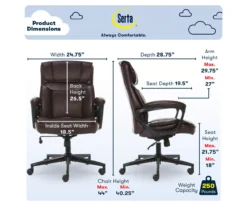 Hannah Brown Bonded Leather Office Chair -COSCO Store 810513551 A0 3