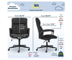 Hannah Charcoal Gray Microfiber Office Chair 33 Hannah Charcoal Gray Microfiber Office Chair -COSCO Store 810513553 A0 3