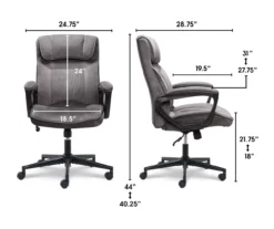 Gray & Black Executive Office Chair -COSCO Store 810513554 3
