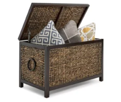 Rustic Black Wicker Storage Trunk -COSCO Store 810513555 5