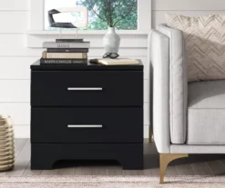 Black Hudson 2-Drawer Wood Nightstand -COSCO Store 810513557 3