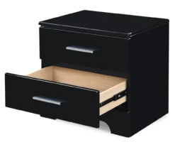 Black Hudson 2-Drawer Wood Nightstand -COSCO Store 810513557 6