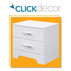 White Hudson 2-Drawer Wood Nightstand 29 White Hudson 2-Drawer Wood Nightstand -COSCO Store 810513558