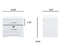 White Hudson 2-Drawer Wood Nightstand 28 White Hudson 2-Drawer Wood Nightstand -COSCO Store 810513558 4
