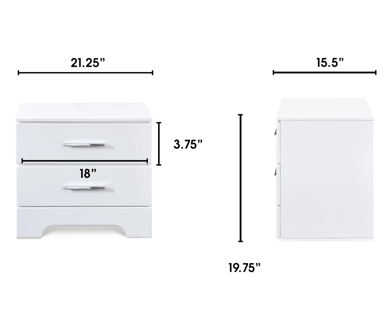White Hudson 2-Drawer Wood Nightstand 14 White Hudson 2-Drawer Wood Nightstand - Image 12