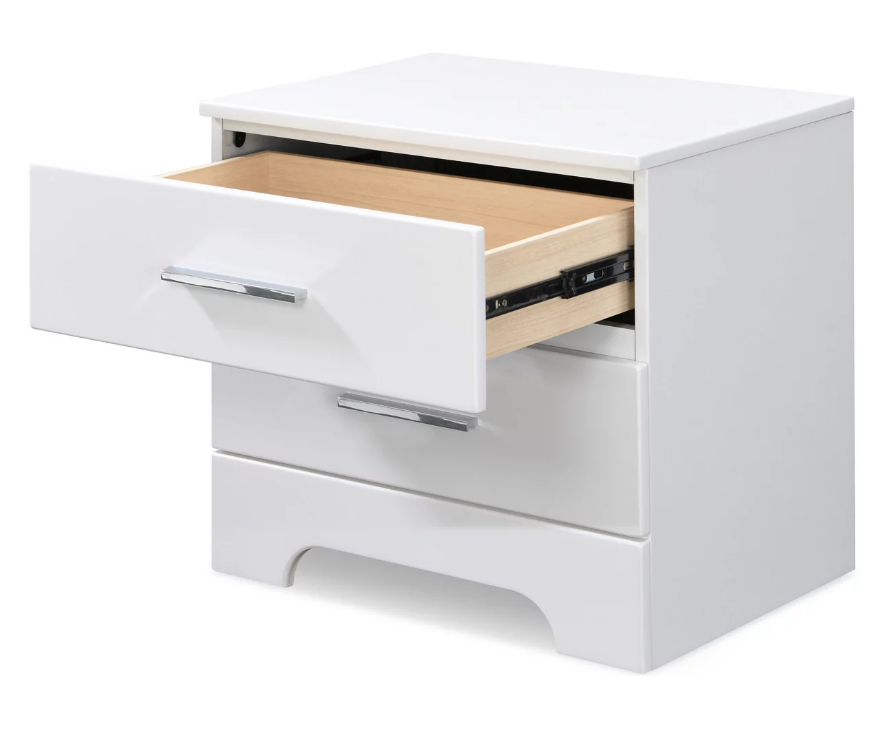 White Hudson 2-Drawer Wood Nightstand 5 White Hudson 2-Drawer Wood Nightstand - Image 3