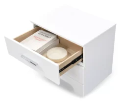 White Hudson 2-Drawer Wood Nightstand 21 White Hudson 2-Drawer Wood Nightstand -COSCO Store 810513558 7