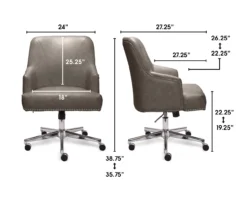 Leighton Gray Memory Foam Bonded Leather Office Chair -COSCO Store 810513560 3