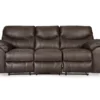 Boxberg Teak Faux Leather Reclining Sofa -COSCO Store 810519659