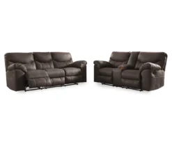 Boxberg Teak Faux Leather Reclining Sofa -COSCO Store 810519659 810519658