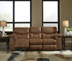 Boxberg Bark Faux Leather Reclining Sofa -COSCO Store 810519664 2