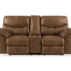 Boxberg Bark Faux Leather Reclining Console Loveseat -COSCO Store 810519667