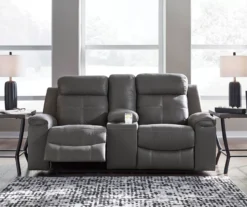 Jesolo Gray Reclining Console Loveseat -COSCO Store 810519670 2