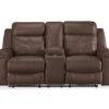Jesolo Coffee Brown Reclining Console Loveseat -COSCO Store 810519673