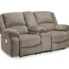 Draycoll Pewter Power Reclining Console Loveseat -COSCO Store 810519715