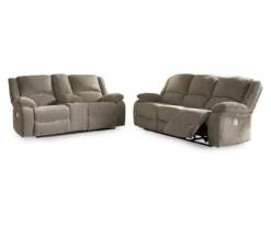 Draycoll Pewter Power Reclining Console Loveseat -COSCO Store 810519718 810519715