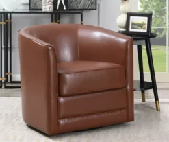 Willow River Hammond Faux Leather Swivel Accent Chair -COSCO Store 810519939 6