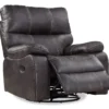 New Albany Dark Graphite Leather Look Micro Suede Swivel Reclining Glider -COSCO Store 810519941 1