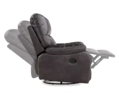New Albany Dark Graphite Leather Look Micro Suede Swivel Reclining Glider -COSCO Store 810519941 7