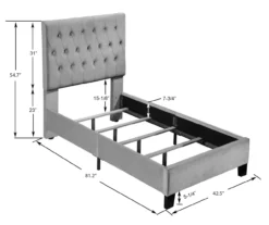 Decatur Navy Twin Upholstered Bed -COSCO Store 810519977 5