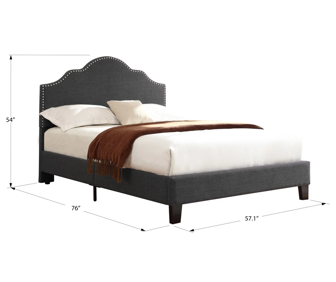 Lombard Charcoal Gray Full Upholstered Bed 10 Lombard Charcoal Gray Full Upholstered Bed - Image 8