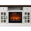 60" Brown & White Glass Door Fireplace Console -COSCO Store 810521149 1