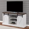 60" Dark Brown & White Barn Door TV Stand -COSCO Store 810523487 1